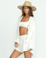 Billabong Women's Sweet Swell Long Sleeve Shirt in Salt Crystal
