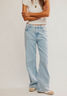 Free People Women's Stride Straight 'n Wide Jeans in Roam Free full length