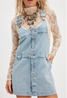 Free People Women's Edie Denim Skirtall in Apple Blues Free People Women's Edie Denim Skirtall in Apple Blues