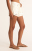 Z Supply Women's Classic Hi Rise Denim Shorts in Off White side view