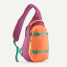 Patagonia Atom 8L Sling Bag in faded magenta, flat lay front view