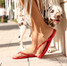 Soléi Sea Women's Indie Patent Flip Flop Sandals in Red