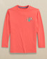 The Southern Tide Boys' Surfing Stripes Performance Tee in Sunset Coral