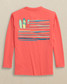 The Southern Tide Boys' Surfing Stripes Performance Tee in Sunset Coral