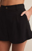 Z Supply Women's Topanga Linen Shorts in Black