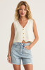 Z Supply Women's Marta Linen Vest in White Z Supply Women's Marta Linen Vest in White