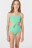 O'Neill Girls' Dawnbreak Rib One Piece Swimsuit in Jade Cream O'Neill Girls' Dawnbreak Rib One Piece Swimsuit in Jade Cream