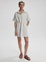 Varley Women's Paisley Half Zip Dress in ivory marl, detail view
