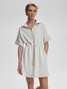 Varley Women's Paisley Half Zip Dress in ivory marl, back view