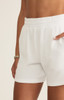 Z Supply Women's Club Shorts in White detail view