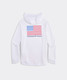Vineyard Vines Men's Whale Flag Harbor Performance Hoodie White back view