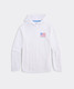Vineyard Vines Men's Whale Flag Harbor Performance Hoodie White front view