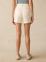 Faherty Women's Stretch Patch Pocket Shorts in Egret front view
