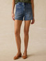Faherty Women's Stretch Patch Pocket Shorts in Riverton flat lay
