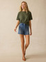 Faherty Women's Stretch Patch Pocket Shorts in Riverton back view