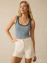 Faherty Women's Stretch Patch Pocket Shorts in Egret full length