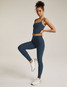 Beyond Yoga Women's Spacedye Midi High Waisted Legging in Nocturnal Navy full length