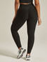 Beyond Yoga Women's Spacedye Out Of Pocket High Waisted Midi Legging in Darkest Night side view