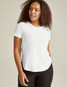 Beyond Yoga Women's Featherweight On The Down Low Tee in White Beyond Yoga Women's Featherweight On The Down Low Tee in White