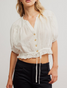 Free People Women's Little Cloud Shirt in Clean Ivory Free People Women's Little Cloud Shirt in Clean Ivory