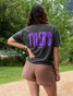 TYLER'S Comfort Color Crop Tee in Pepper/Purple TYLER'S Comfort Color Crop Tee in Pepper/Purple