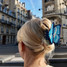 The Solar Eclipse Morpho Butterfly Claw Hair Clip in Blue