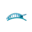 Teleties Medium Flat Rectangle Hair Clip in Splash Zone