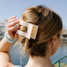Teleties Large Flat Rectangle Hair Clip in Soft Surf Tan