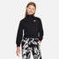 Nike Girls Club Fleece Half Zip in Black detail view