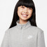 Nike Girls Club Fleece Half Zip in Dark Grey Heather side view