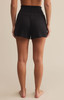 Z Supply Women's Dawn Smocked Shorts Black Sands front