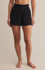 Z Supply Women's Dawn Smocked Shorts Black Sands full view