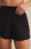 Z Supply Women's Dawn Smocked Shorts Black Sands back