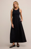 Z Supply Women's Charlotte Rib Midi Dress in Black Z Supply Women's Charlotte Rib Midi Dress in Black
