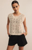 Z Supply Women's Baroque Crochet Sweater Top in Crystal Z Supply Women's Baroque Crochet Sweater Top in Crystal