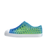 Native Big Kids' Jefferson Print Shoes in Aquarius Blue/Shell White/Hilly UV Blur side view