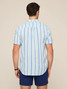 Chubbies Men's Resort Weave Friday Shirt in The Deep Sea Streaks