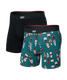 Saxx Men's Vibe Xtra 2-Pack Boxer Briefs in Nutcracker 25/Black