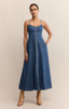 Z Supply Women's Angel Eyes Denim Midi Dress in Medium Indigo Z Supply Women's Angel Eyes Denim Midi Dress in Medium Indigo