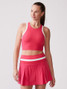 Thrive Societe Women's Rib Trim Pleated Skirt detail view