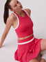 Thrive Societe Women's Rib Trim Pleated Skirt back view
