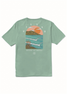 Vissla Men's Coastliner Organic Tee Jade Green detail view