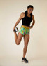 ChicknLegs Women's Green Llamas 1.5" Split Running Shorts