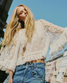 Free People Women's Carly Cape Top in Clean Ivory detail view