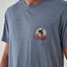 Burlebo Men's Moonlit Cowboy Tee in Heather Blue Jean back view