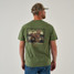 Burlebo Men's Duck Dog Stamp Tee Heather Olive back view