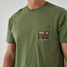 Burlebo Men's Duck Dog Stamp Tee Heather Olive detail view