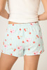 PJ Salvage Women's Flannel Short in Light Mint Cherry