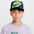 The Nike Kids' Rise Trucker Cap in Blue and Volt