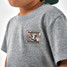 Burlebo Boys' Mallard Duck Stamp Tee in Dark Heather Grey, model wear